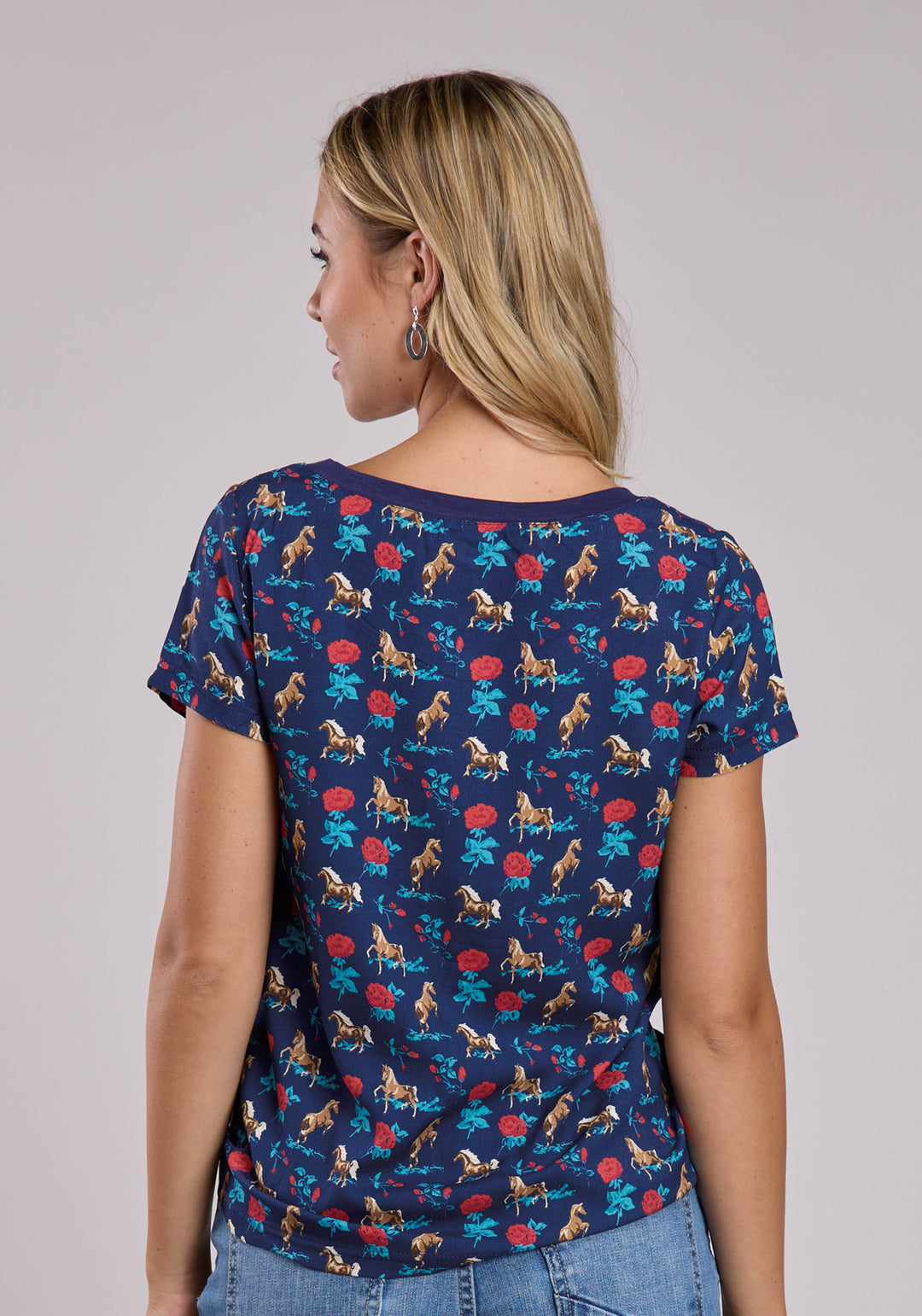 WOMENS ROPER COTTON SLUB WESTERN TSHIRT