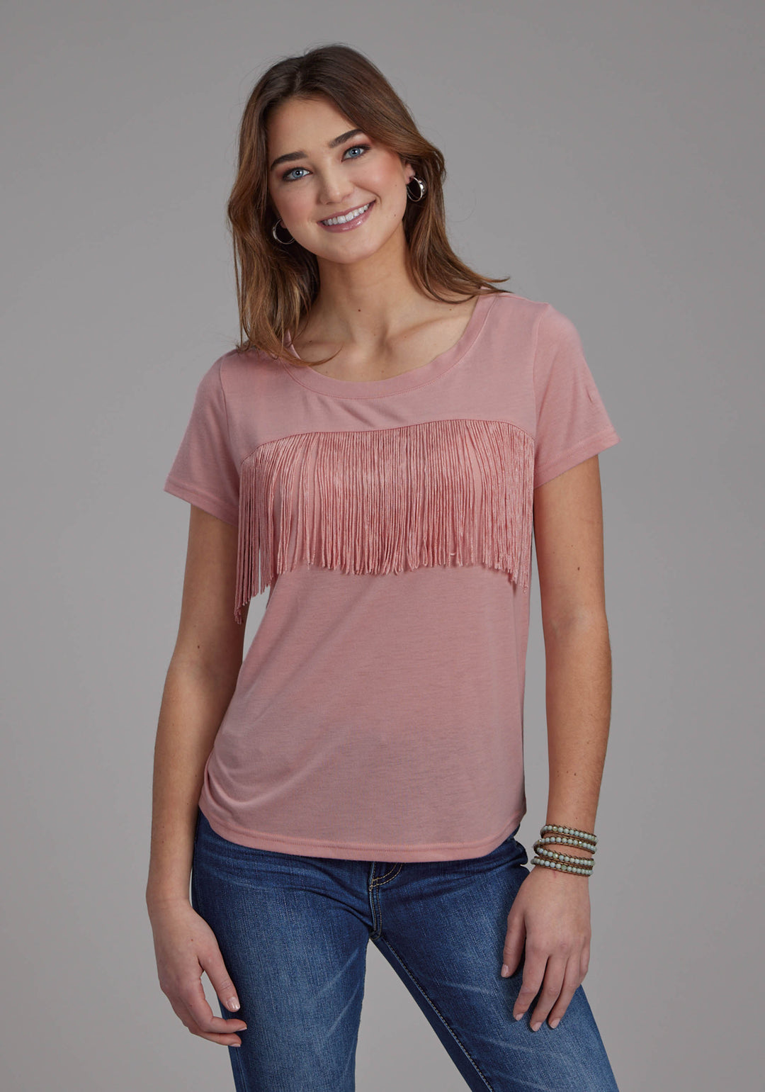 WOMENS POLY RAYON SS TEE SHORT SLEEVE PULLOVER WESTERN SHIRT