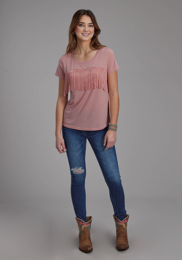 WOMENS POLY RAYON SS TEE SHORT SLEEVE PULLOVER WESTERN SHIRT