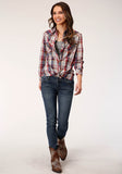 WOMENS LONG SLEEVE SNAP HONOR PLAID WESTERN SHIRT