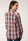 WOMENS LONG SLEEVE SNAP HONOR PLAID WESTERN SHIRT