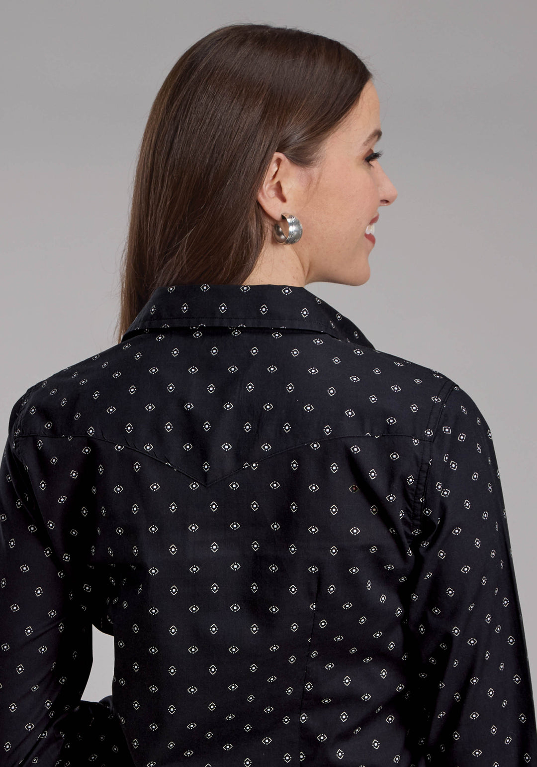 WOMENS BROKEN DIAMONDS LONG SLEEVE SNAP WESTERN SHIRT