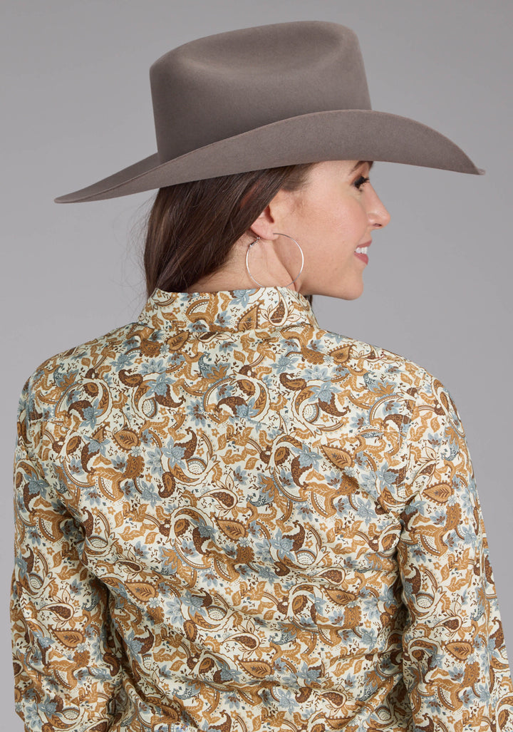 WOMENS SLADE PAISLEY PRINT LONG SLEEVE SNAP WESTERN SHIRT