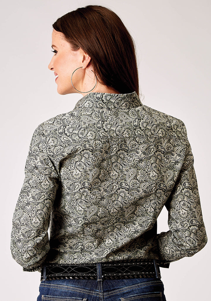 WOMENS LONG SLEEVE SNAP ESTAMPA PAISLEY WESTERN SHIRT