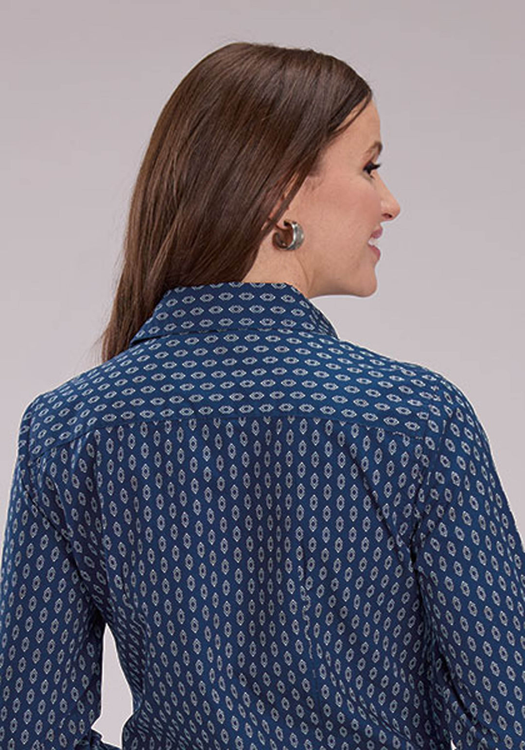 WOMENS LONG SLEEVE SNAP DRYBRUSH DIAMONDS WESTERN SHIRT