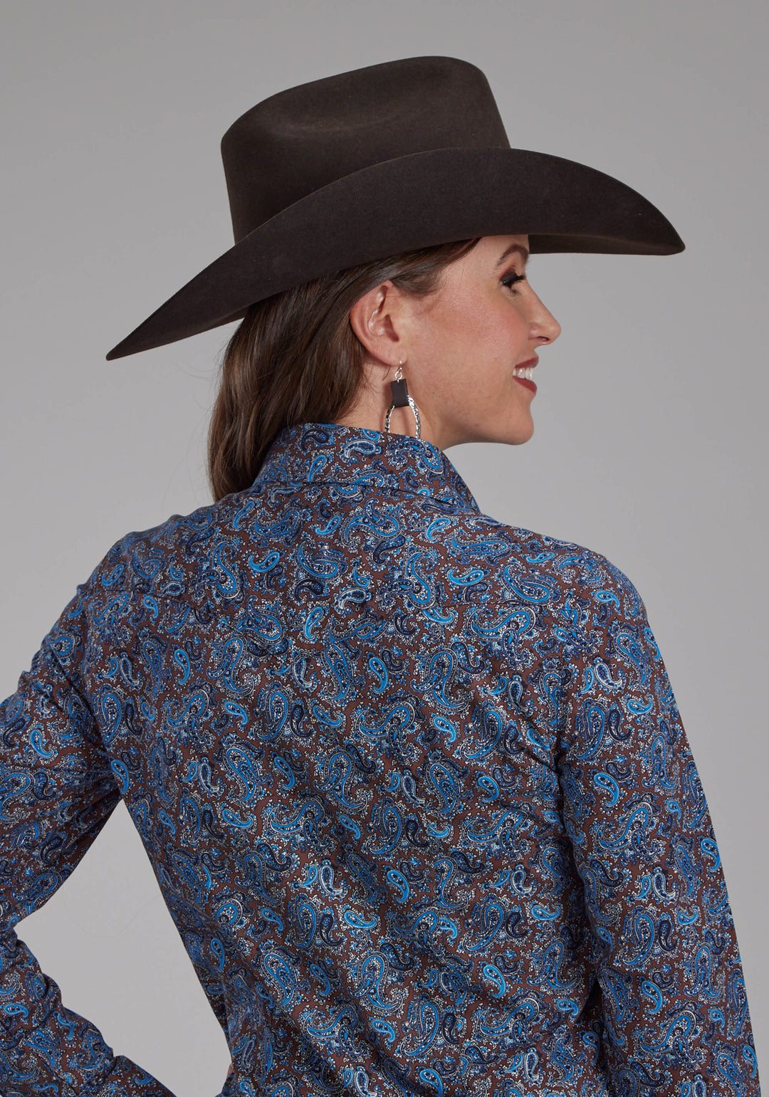 WOMENS RIVER PAISLEY LONG SLEEVE SNAP WESTERN SHIRT