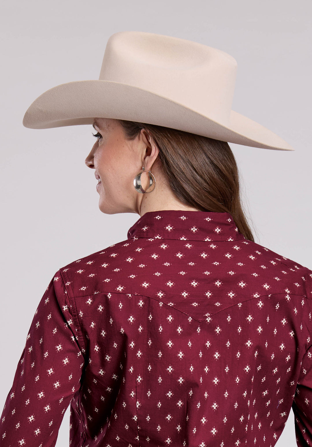 WOMENS LONG SLEEVE SNAP MINI AZTEC WESTERN SHIRT