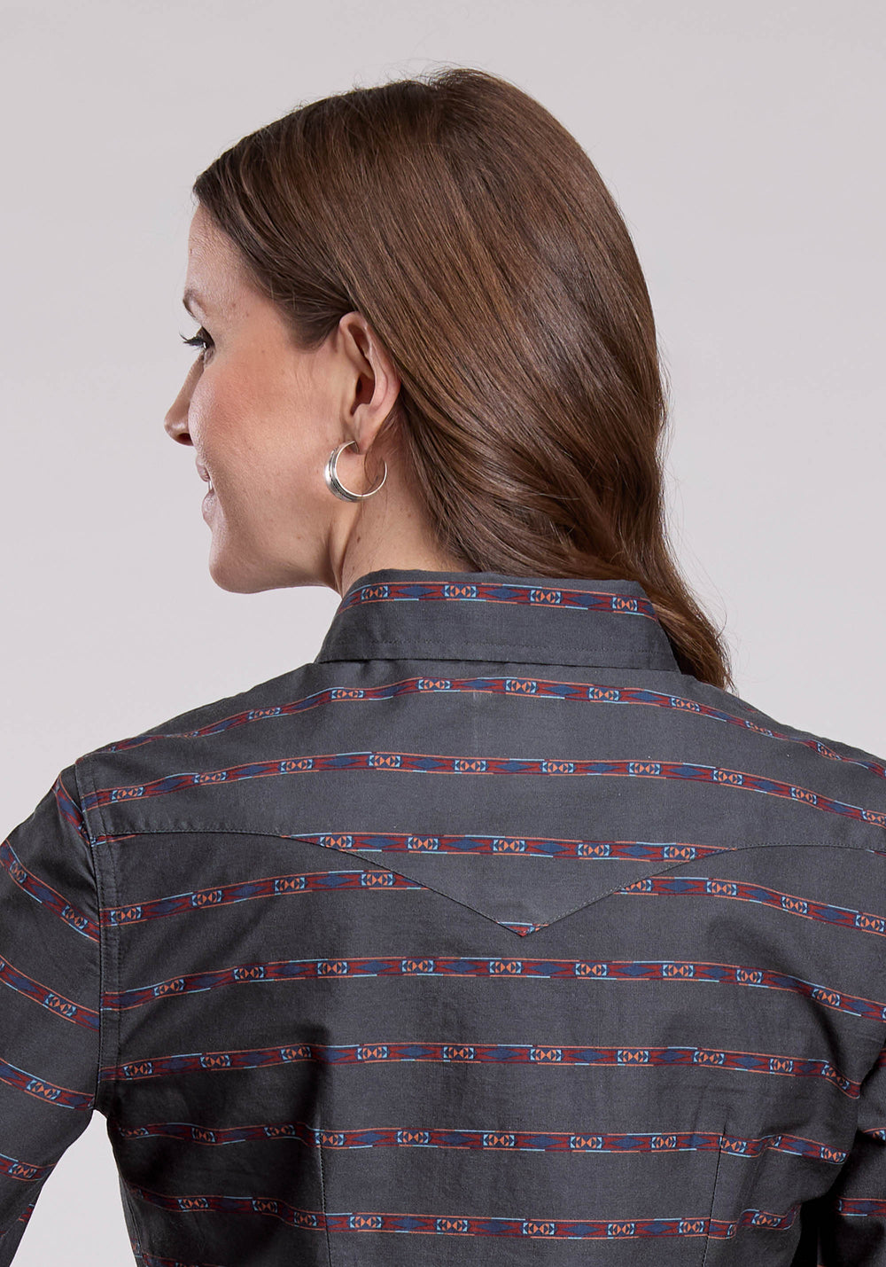 WOMENS ROPER AZTEC STRIPE LONG SLEEVE SNAP SHIRT