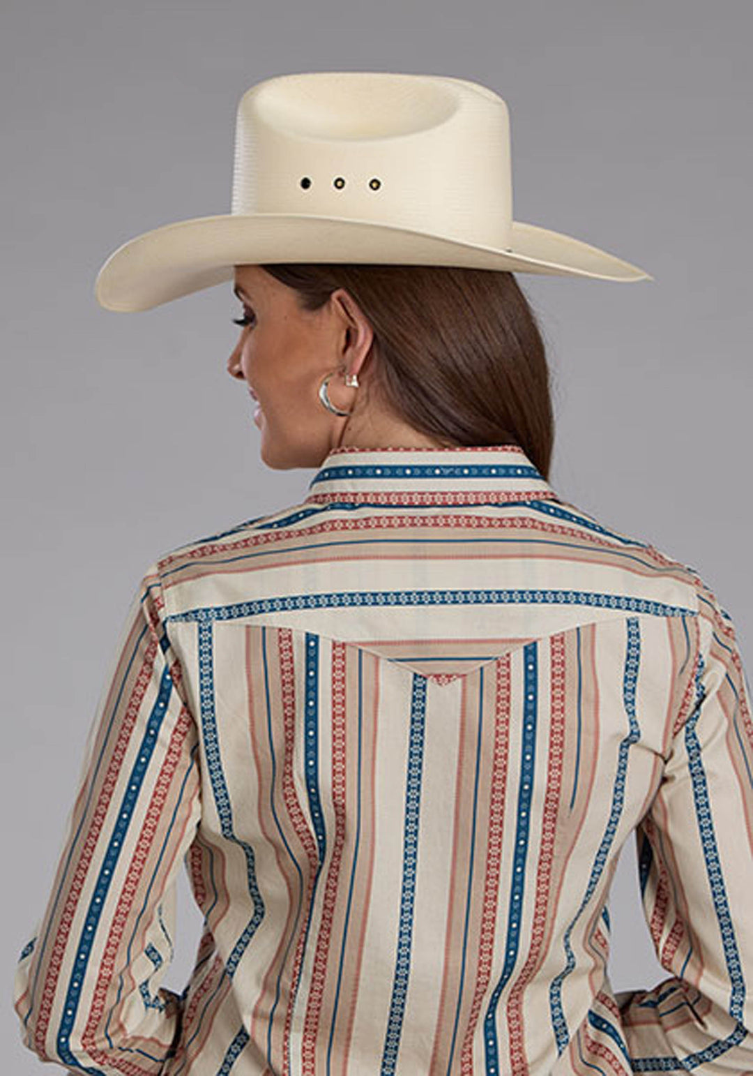 WOMENS LONG SLEEVE SNAP S469 SOUTHWEST VERTICAL STRIPE WESTERN SHIRT