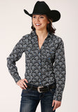 WOMENS LONG SLEEVE SNAP STARRY NIGHT PAISLEY WESTERN SHIRT