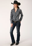 WOMENS LONG SLEEVE SNAP STARRY NIGHT PAISLEY WESTERN SHIRT