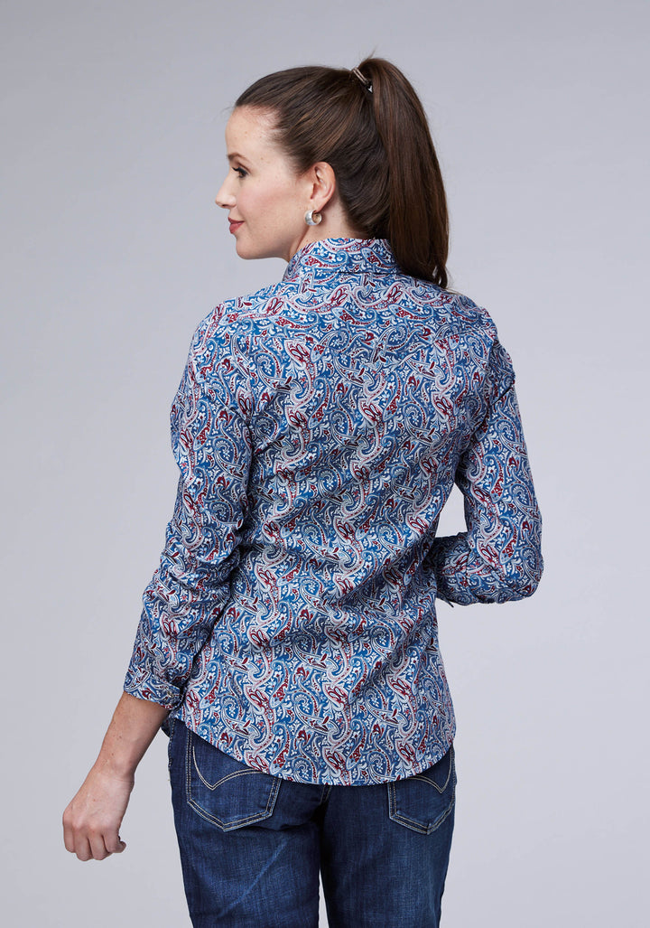 WOMENS BLUE RIVER PAISLEY LONG SLEEVE SNAP WESTERN SHIRT