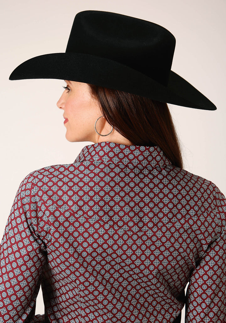 WOMENS CLASSIC FOULARD LONG SLEEVE SNAP WESTERN SHIRT