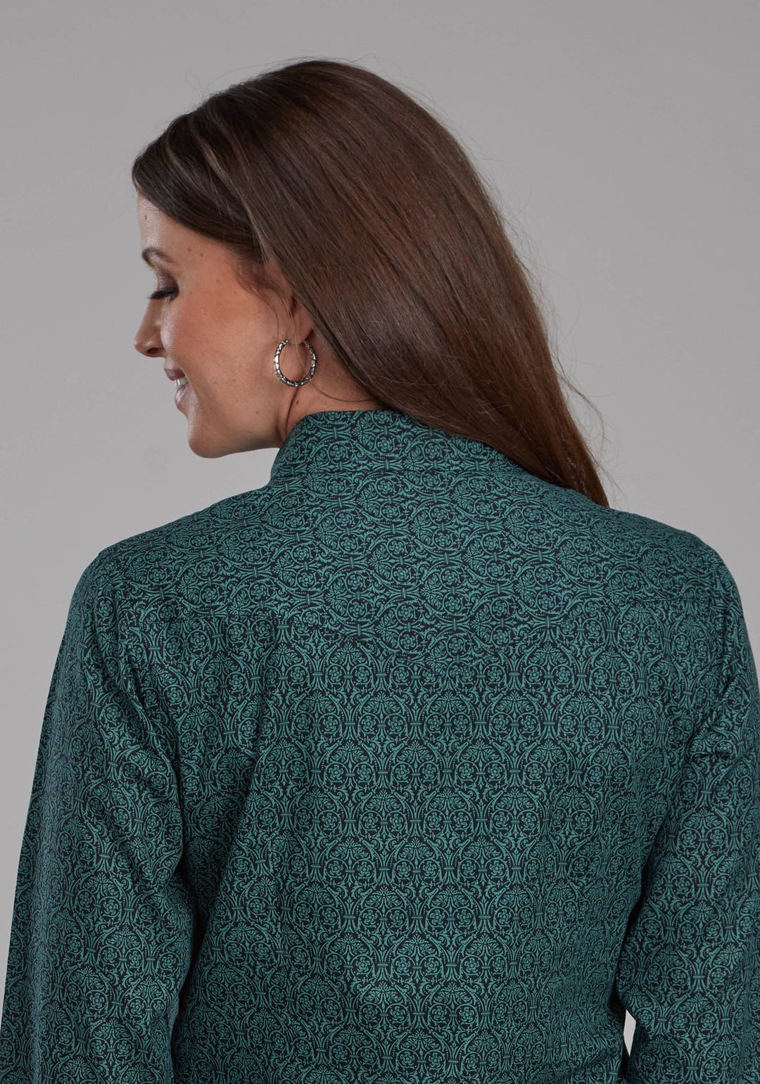 WOMENS VINTAGE PAISLEY LONG SLEEVE SNAP WESTERN SHIRT