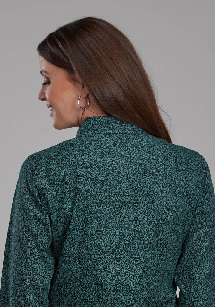 WOMENS VINTAGE PAISLEY LONG SLEEVE SNAP WESTERN SHIRT