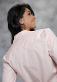 WOMENS PINK SOLID LONG SLEEVE WESTERN SNAP SHIRT