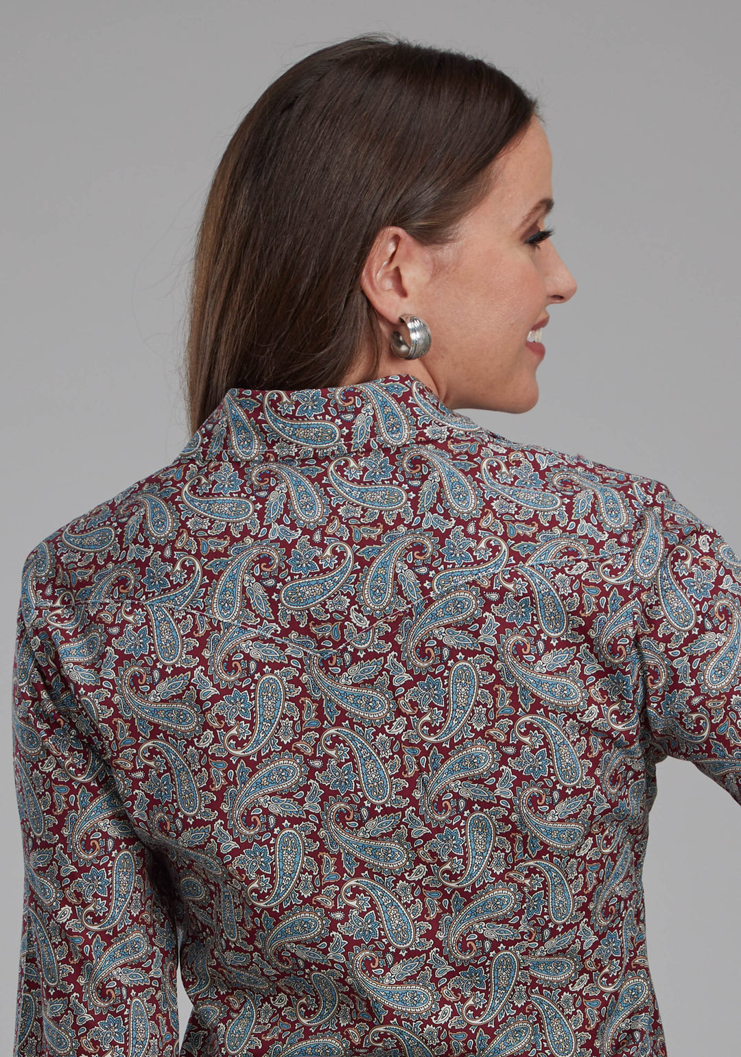 WOMENS ORCHARD PAISLEY LONG SLEEVE BUTTON WESTERN SHIRT