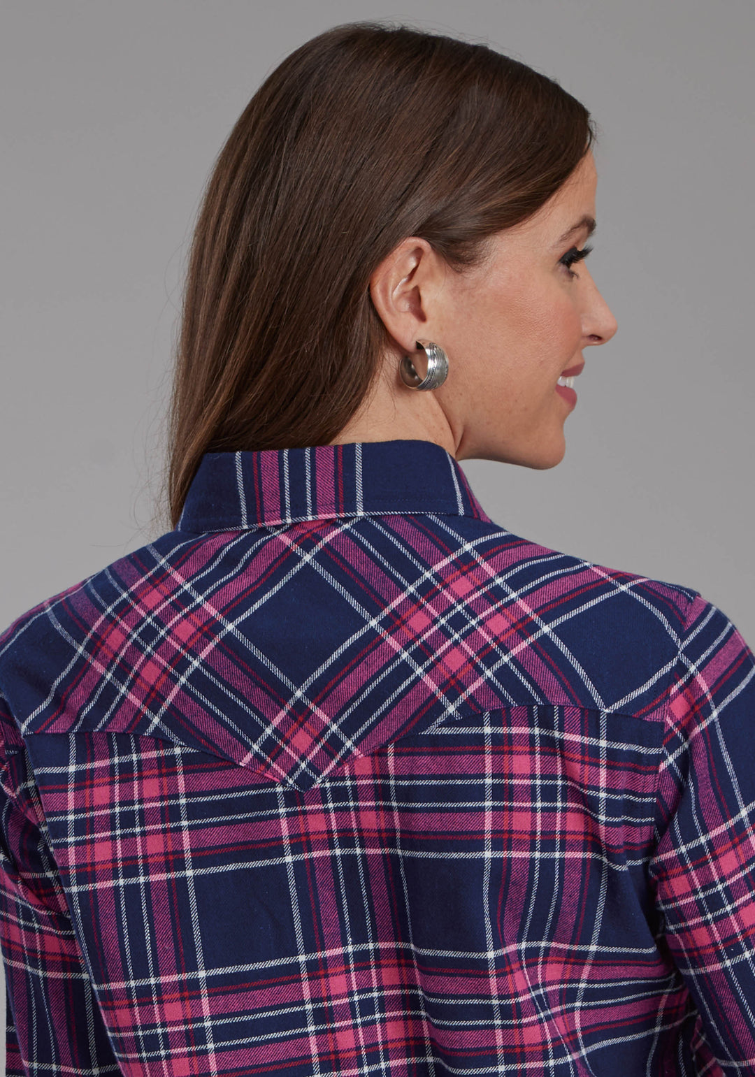 WOMENS UNLINED FLANNEL SHIRT LONG SLEEVE SNAP WESTERN SHIRT