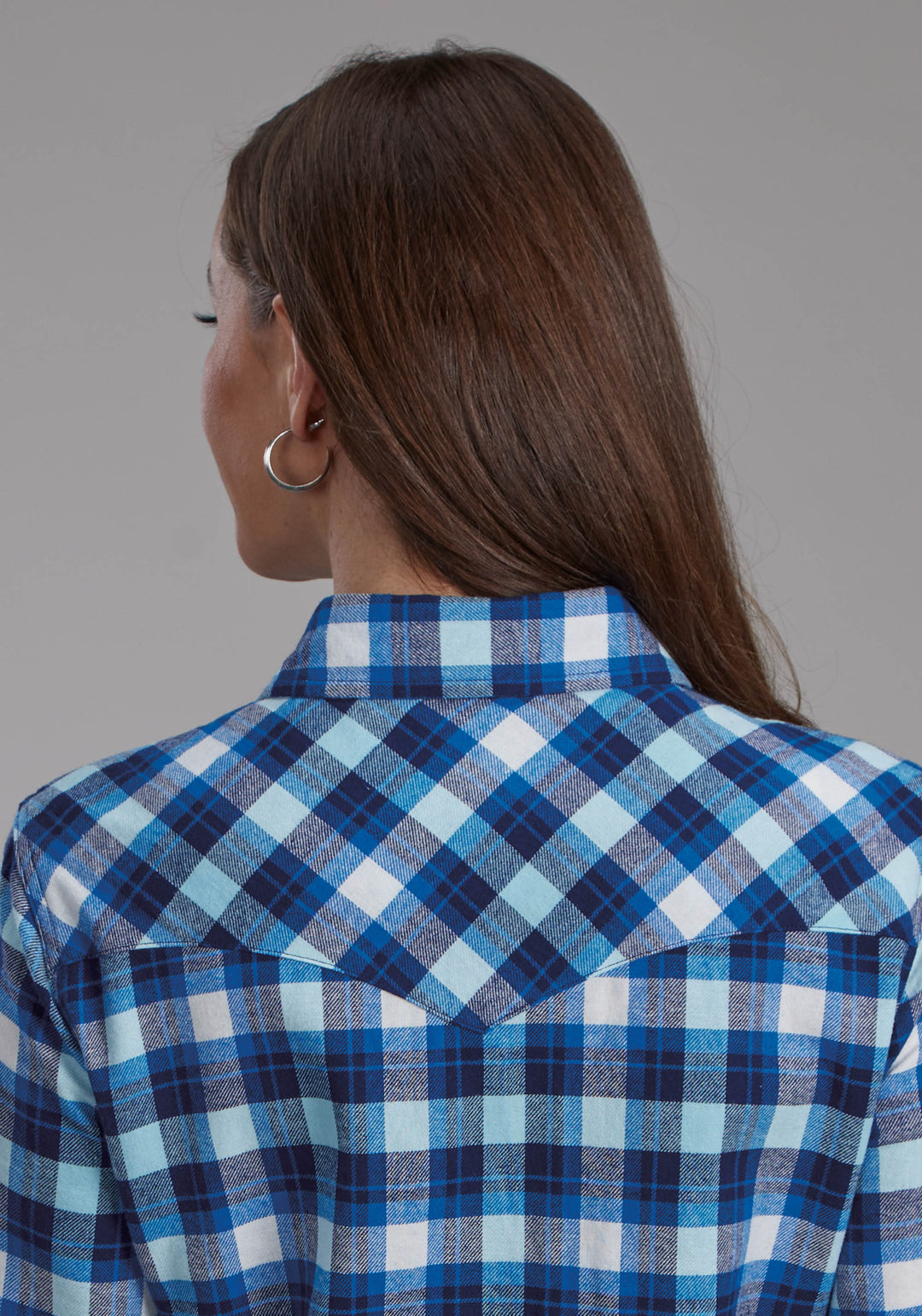 WOMENS UNLINED FLANNEL SHIRT LONG SLEEVE SNAP WESTERN SHIRT
