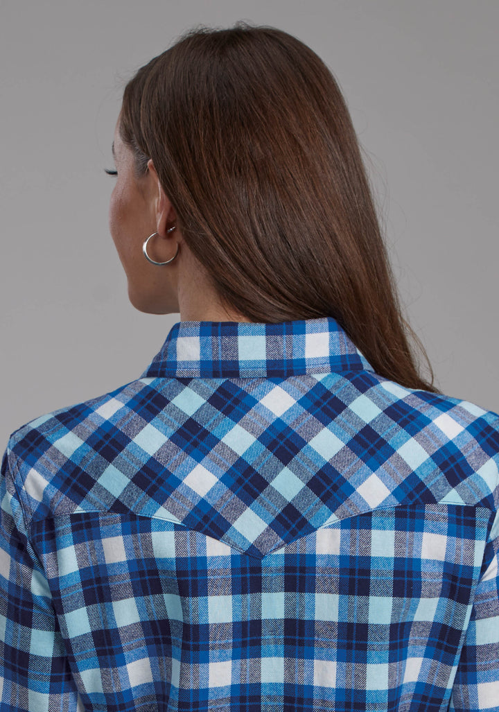 WOMENS UNLINED FLANNEL SHIRT LONG SLEEVE SNAP WESTERN SHIRT