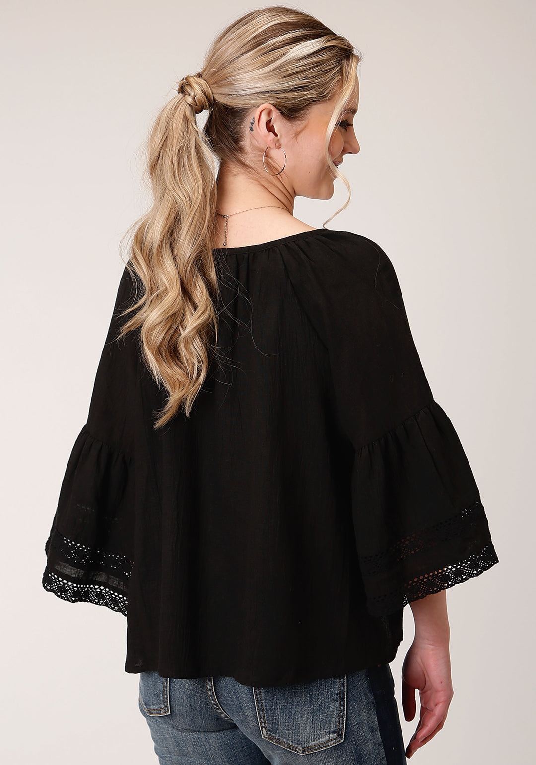 WOMENS LONG SLEEVE COTTON BLEND  BLOUSE