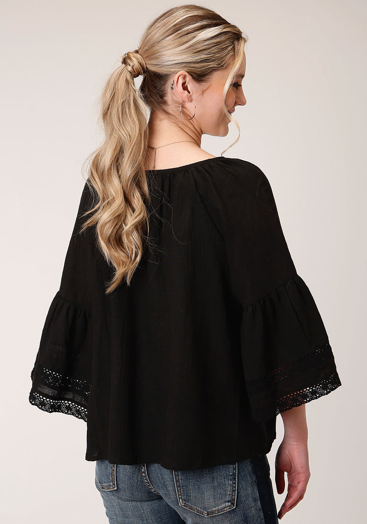 WOMENS LONG SLEEVE COTTON BLEND  BLOUSE