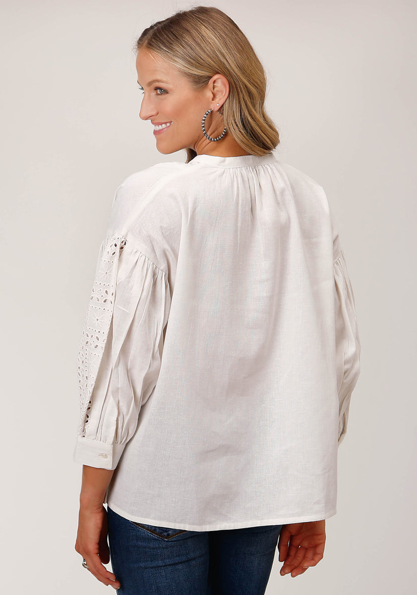 WOMENS LONG SLEEVE 3 QTR SLEEVE PEASANT BLOUSE – Roper Apparel & Footwear