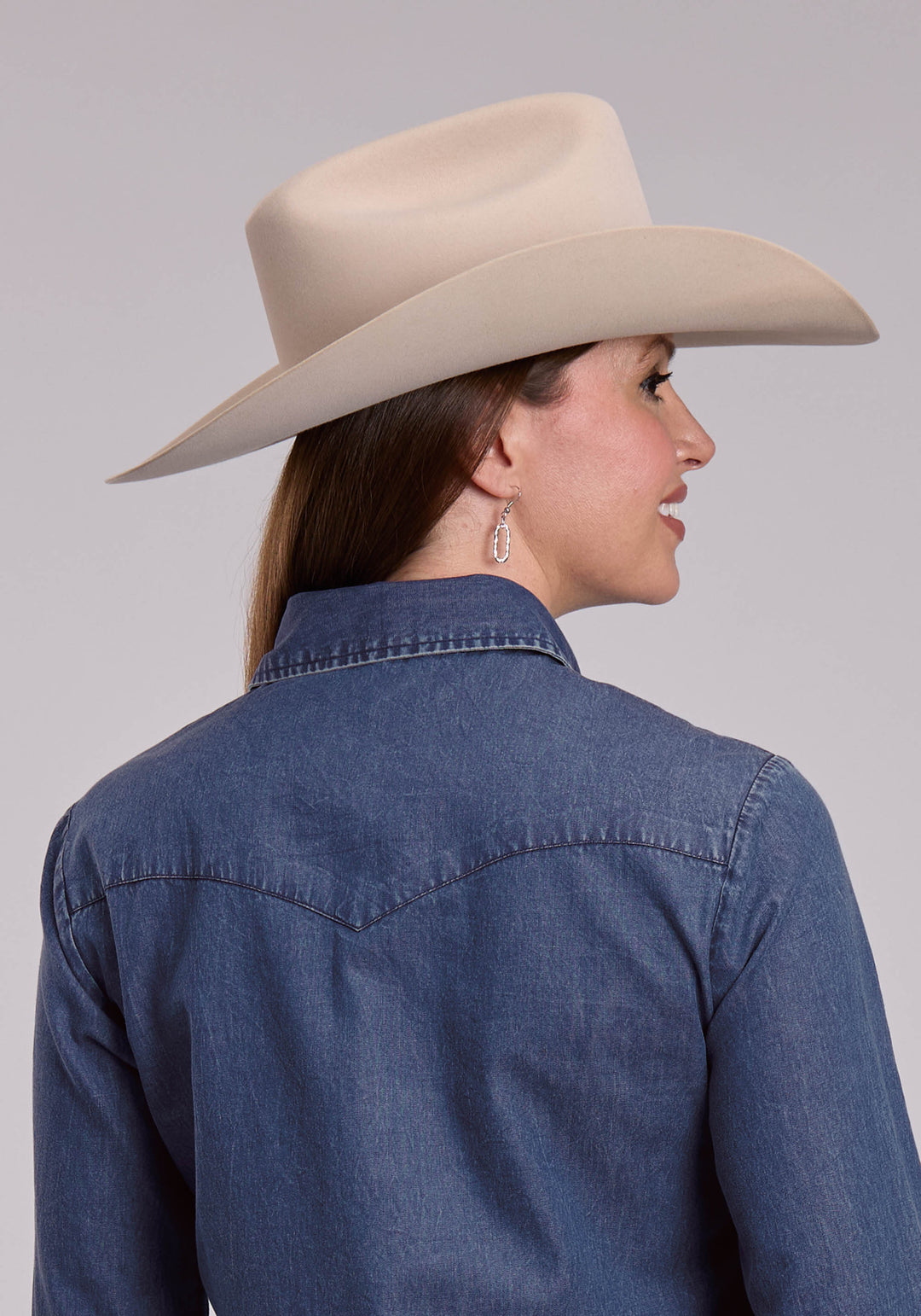 WOMENS ROPER DARK BLUE DENIM WESTERN BLOUSE