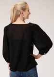 WOMENS LONG SLEEVE COTTON PEASANT BLOUSE