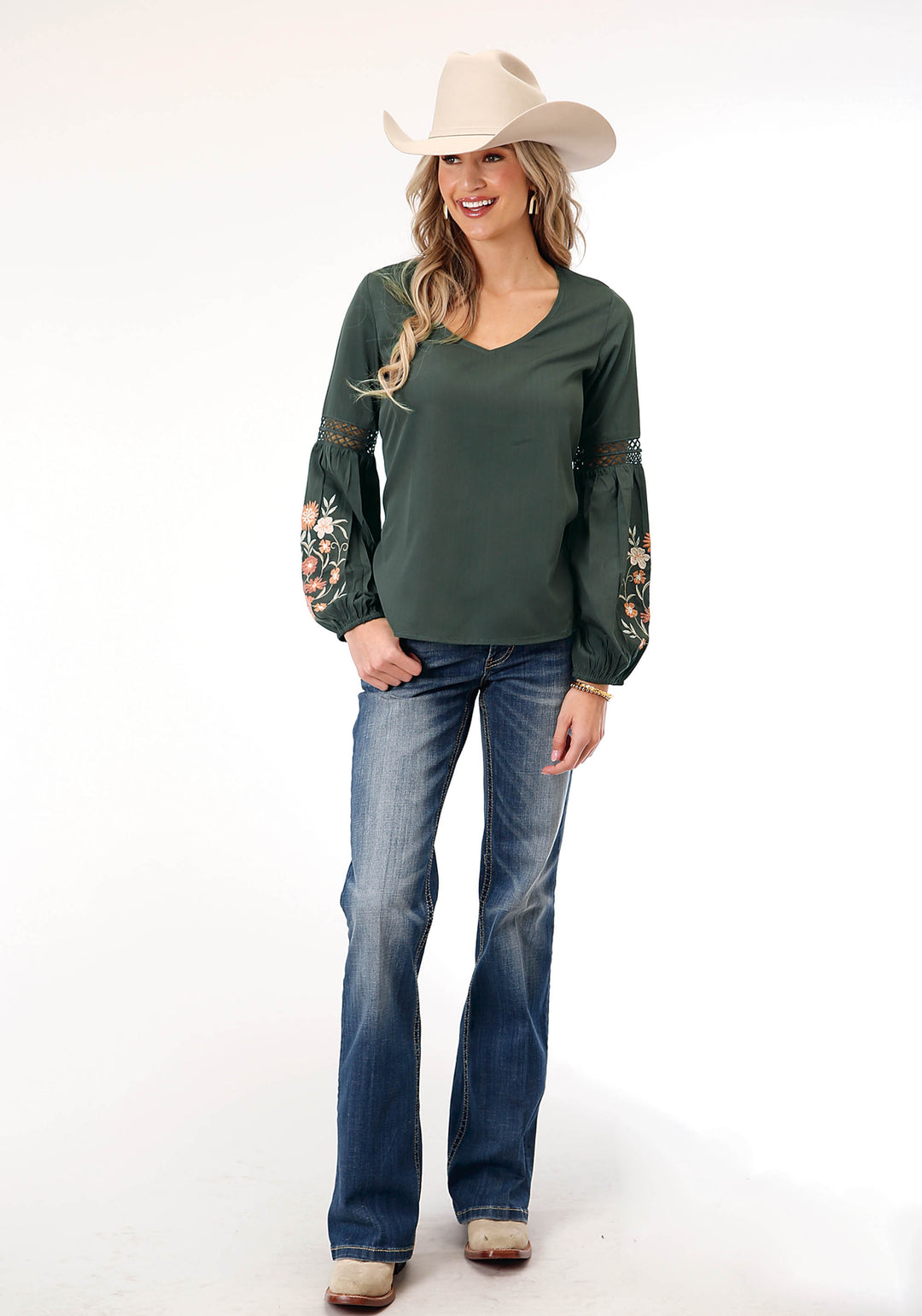 WOMENS LONG SLEEVE CHARCOAL GREY POLY CREPE  BLOUSE