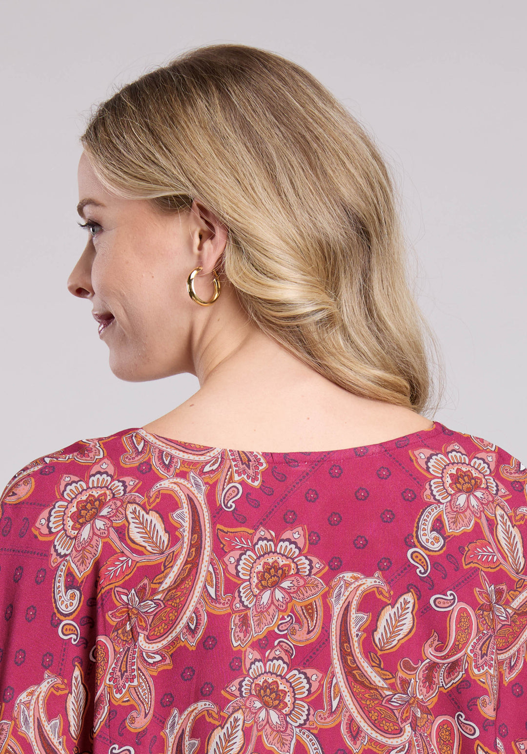 WOMENS LONG SLEEVE PULLOVER RASP PAISLEY BANDANA PRINT RAYONR WESTERN SHIRT