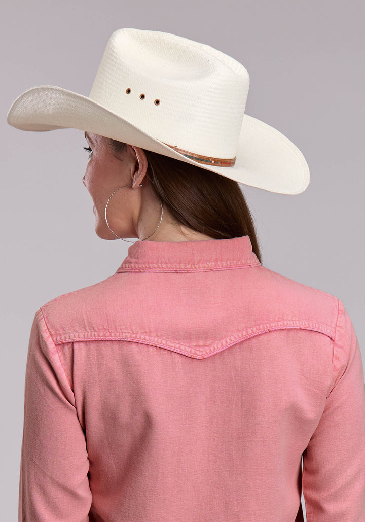WOMENS ROPER COTTON TWILL CROPPED WESTERN BLOUSE