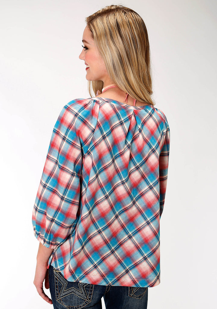 WOMENS LONG SLEEVE WESTERN SHIRT FIVE STAR COLLECTION FALL I DESERT SUNRISE PLAID