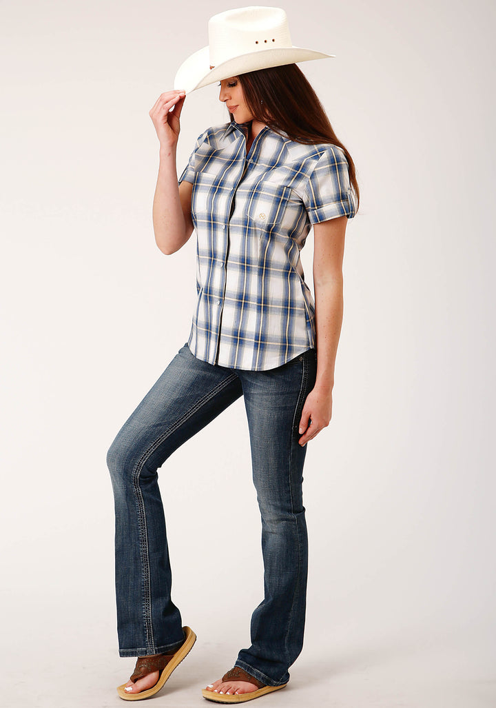 WOMENS LONG SLEEVE SNAP DENIM OMBRE WESTERN SHIRT