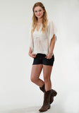 WOMENS SOLID WHIT SHORT SLEEVE TOP