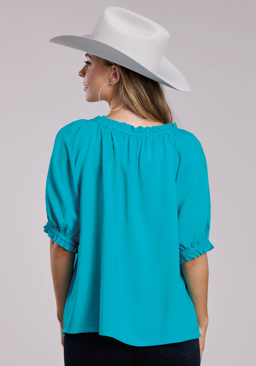 WOMENS ROPER RAYON CHALLIS PEASANT BLOUSE