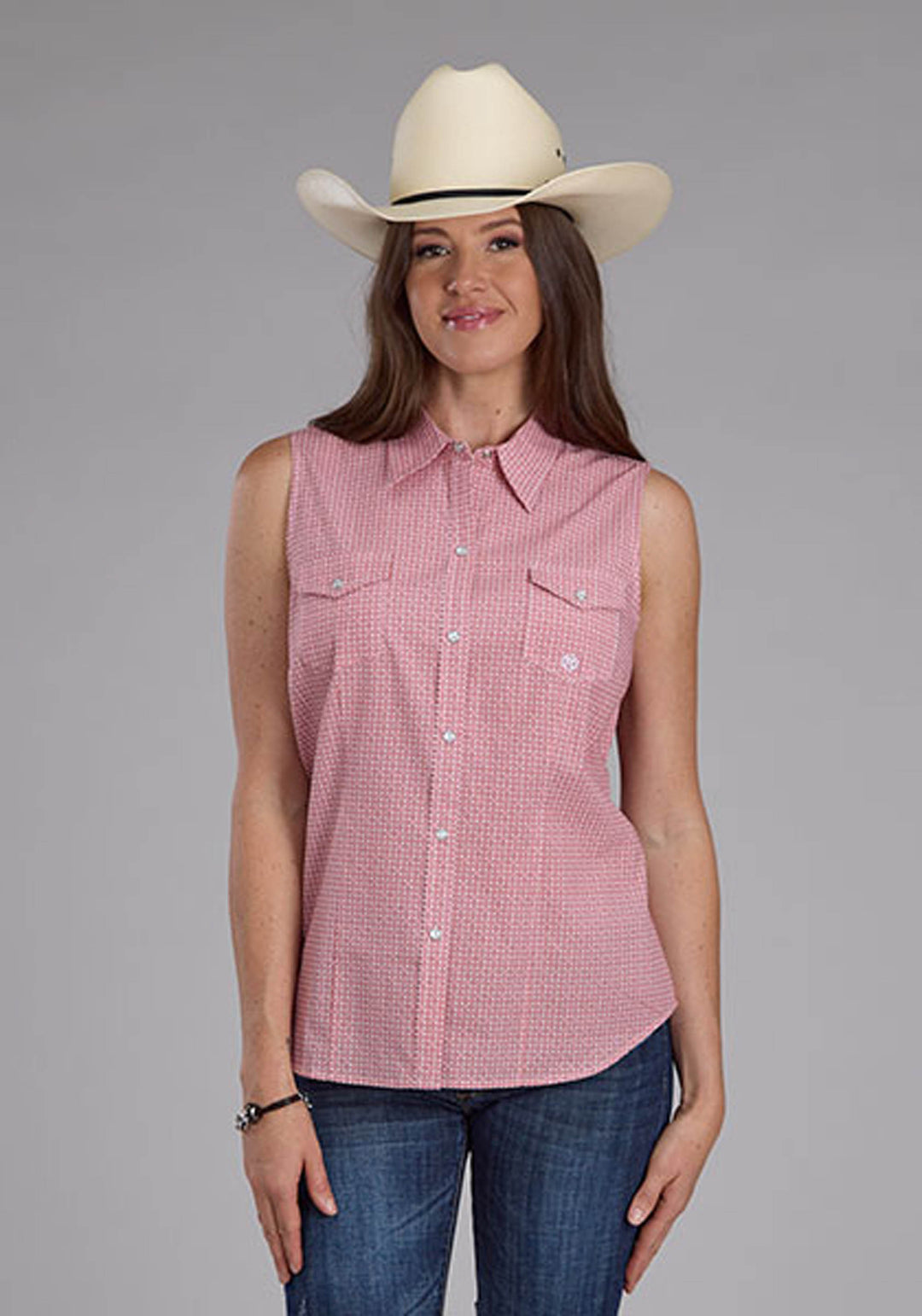 WOMENS SLEEVELESS SNAP SALTILLO FOULARD WESTERN SHIRT