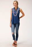 WOMENS SLEEVELESS  POLY CREPE SLVLS  BLOUSE