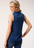 WOMENS SLEEVELESS  POLY CREPE SLVLS  BLOUSE