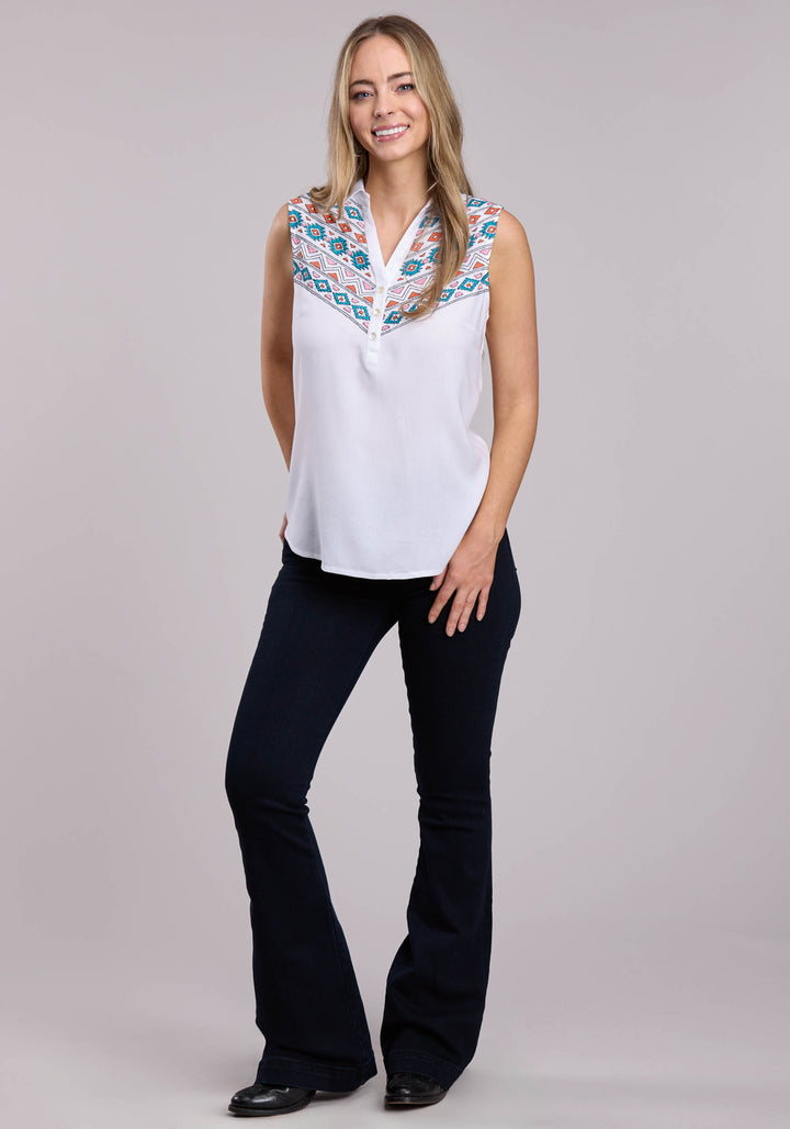 WOMENS ROPER RAYON CHALLIS SLEEVELESS BLOUSE