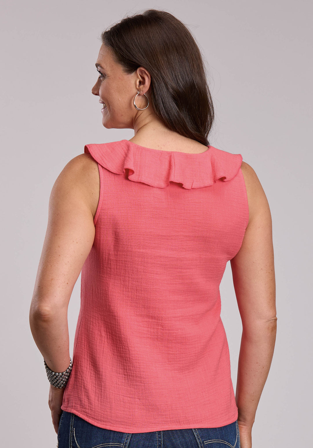 WOMENS ROPER DOUBLE SIDED SLEEVELESS WESTERN BLOUSE