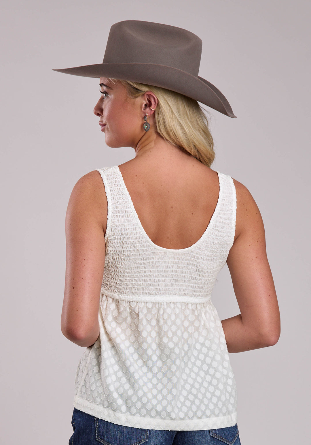WOMENS ROPER COTTON BOOTA TANK TOP SLEEVELESS BUTTON SHIRT