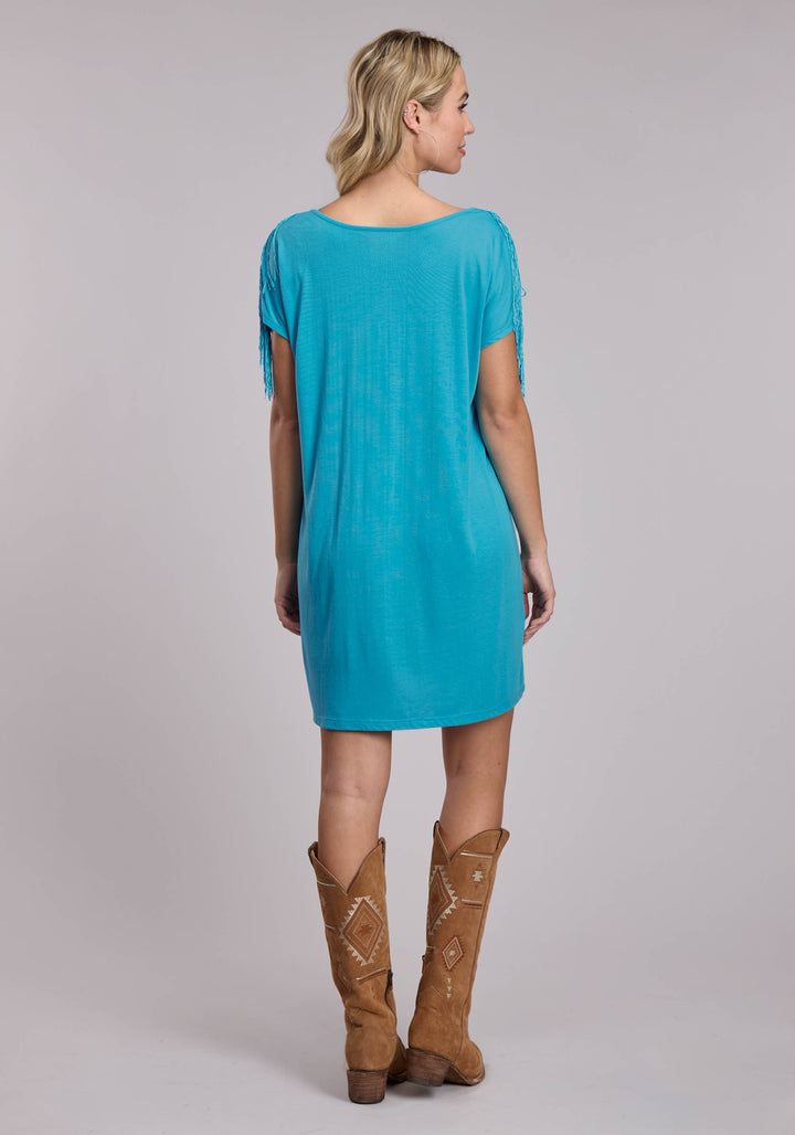 WOMENS ROPER POLY RAYON WESTERN JERSEY T SHIRT DRESS