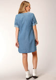 WOMENS SHORT SLEEVE COTTON DENIM  DRESS