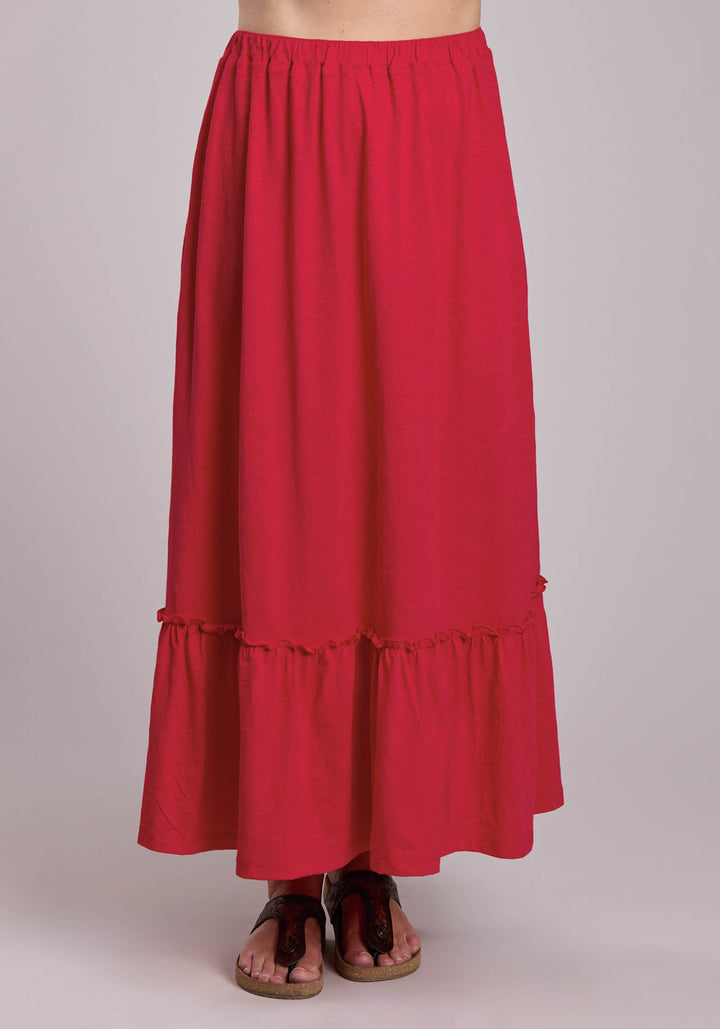 WOMENS ROPER SLUB JERSEY KNIT MIDI SKIRT