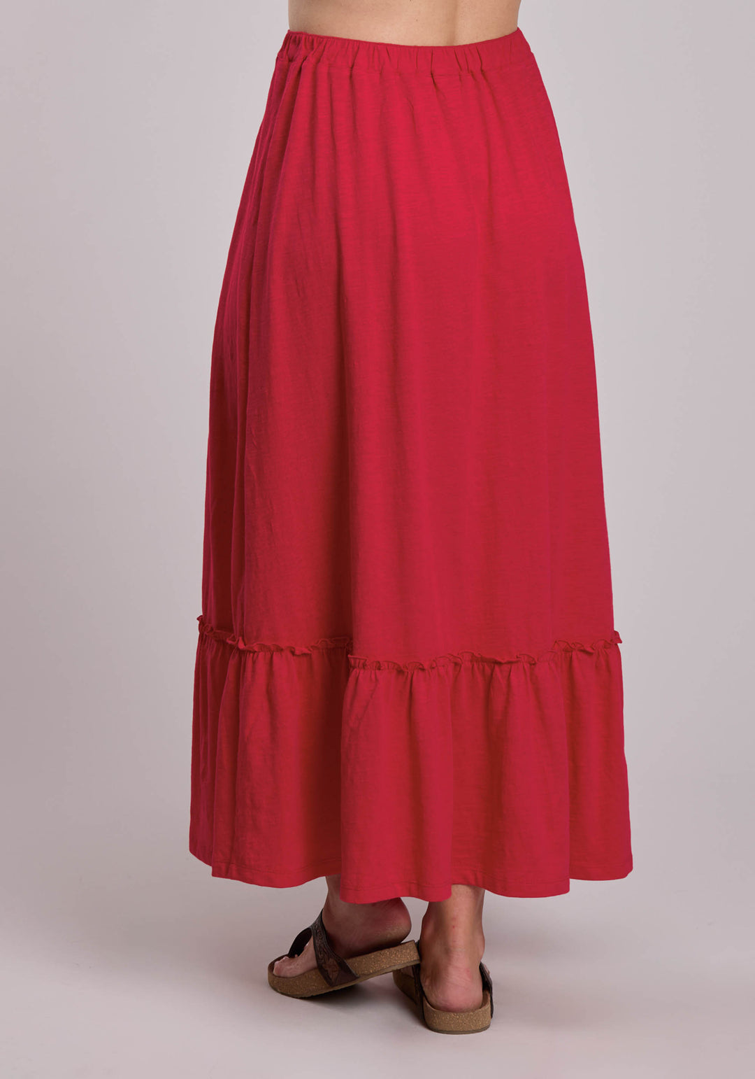 WOMENS ROPER SLUB JERSEY KNIT MIDI SKIRT
