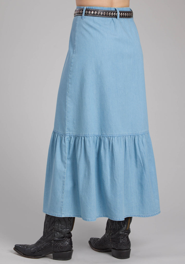 WOMENS COTTON DENIM SKIRT SKIRT BUTTON DRESS