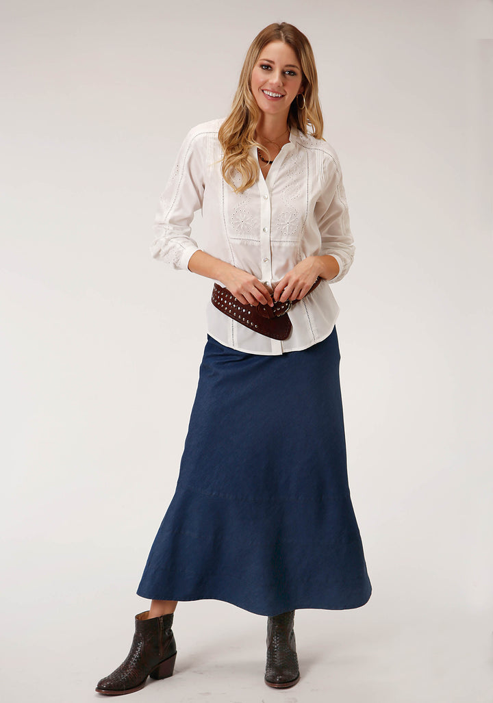 WOMENS 5.5 OZ DENIM BIAS CUT SKIRT