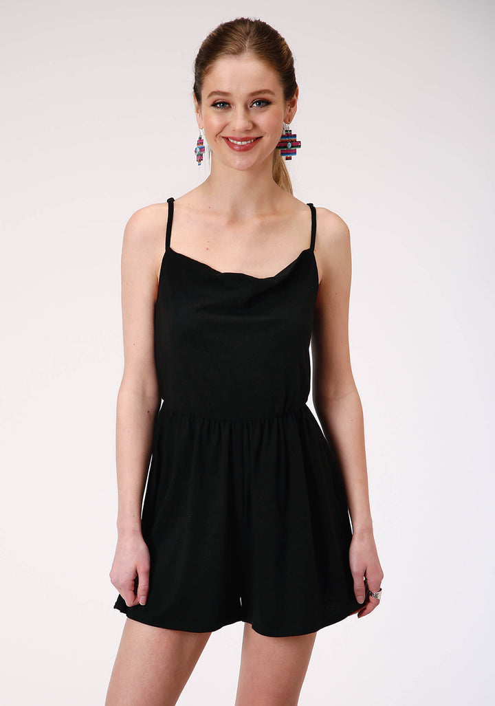 WOMENS POLY RAYON JERSEY SHORTS ROMPER