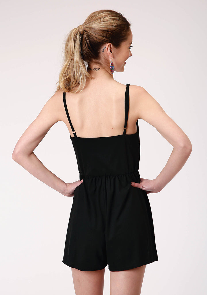 WOMENS POLY RAYON JERSEY SHORTS ROMPER